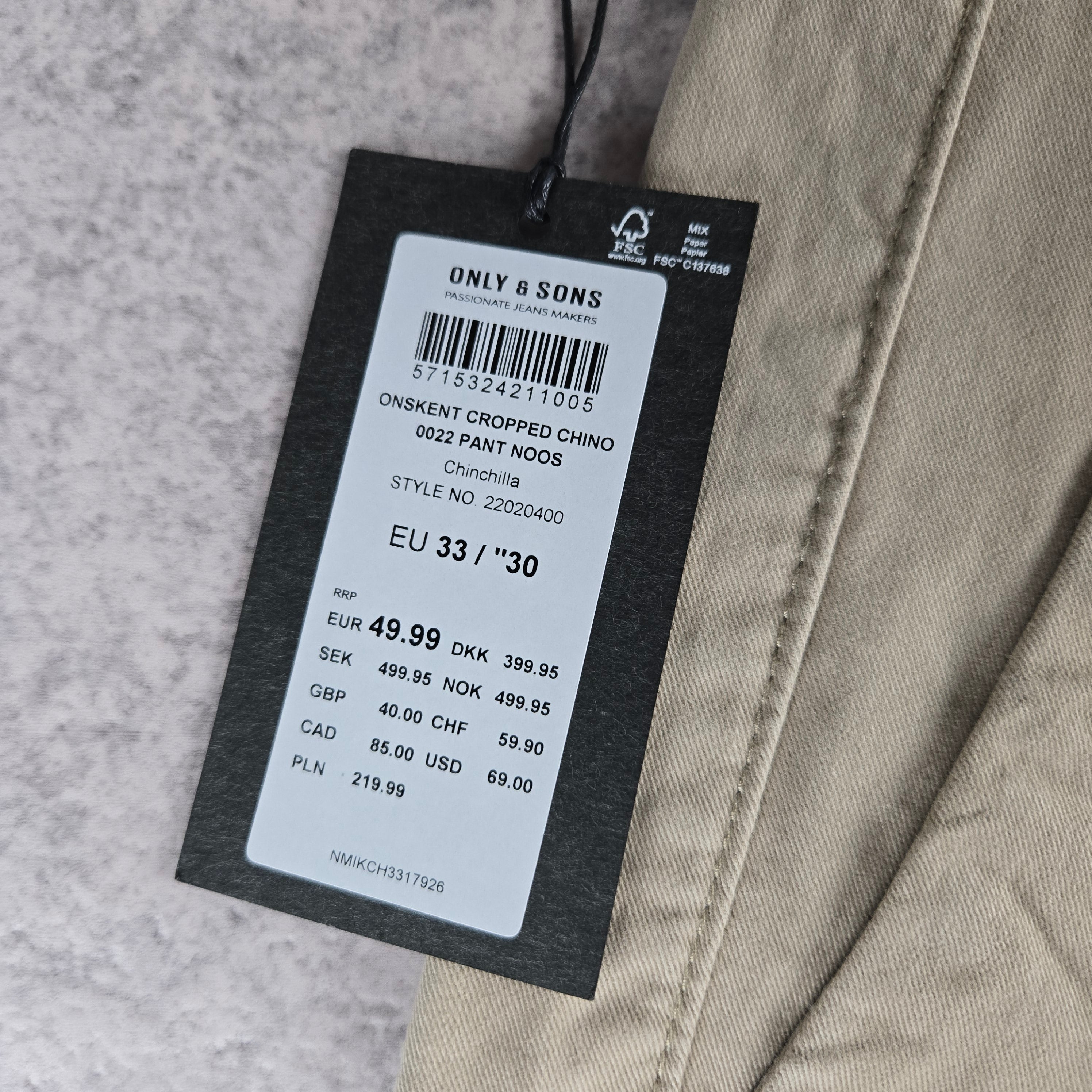 Pantalon chino Only & Sons Homme
