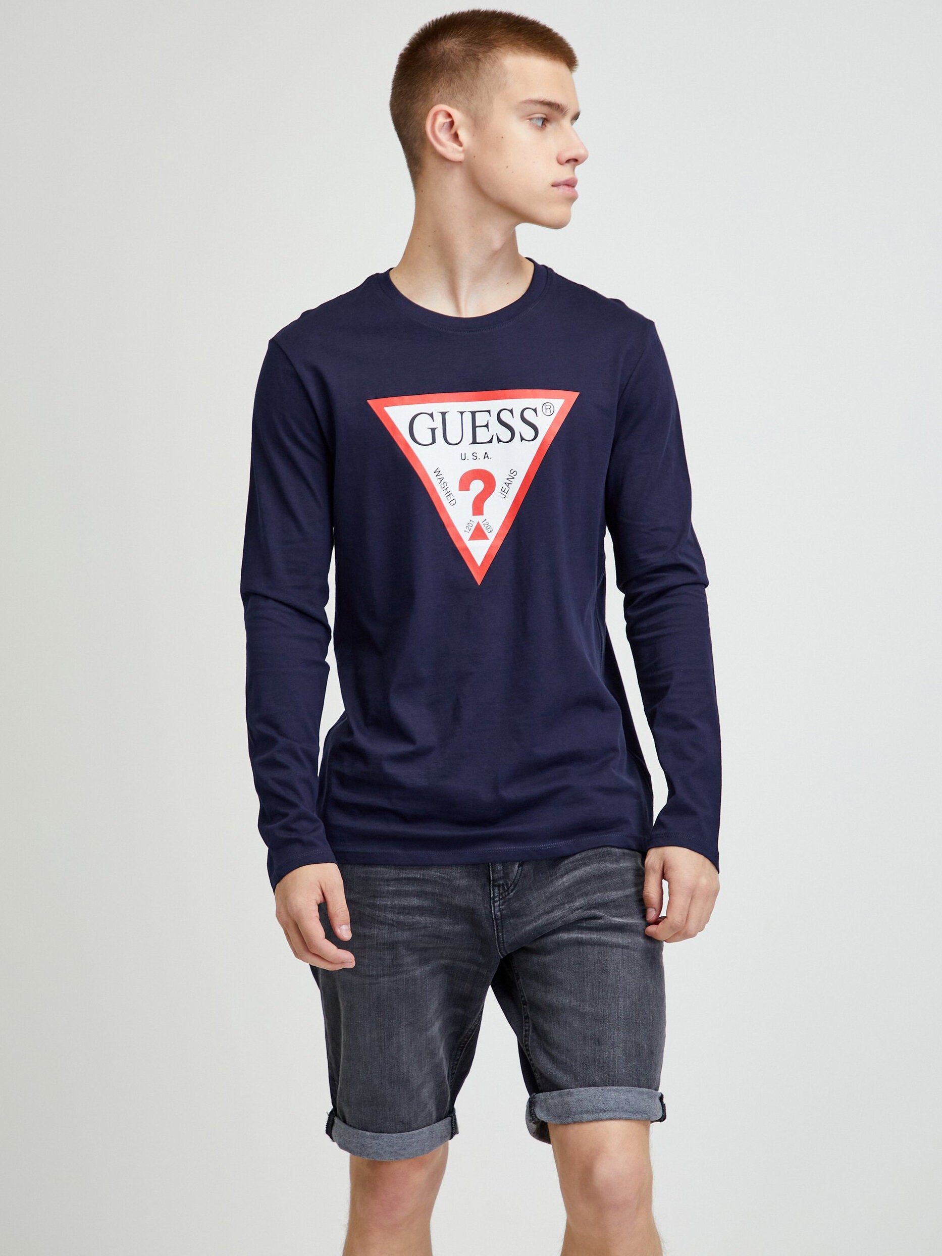 T-shirt Guess homme bleu Dark bleu Guess - taille XL